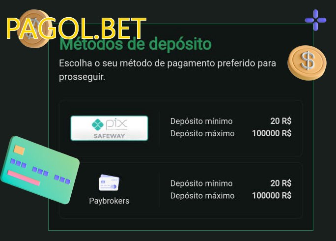 O cassino PAGOL.BETbet oferece uma grande variedade de métodos de pagamento